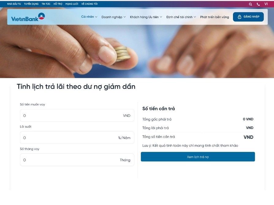 Công Cụ Tính Lịch Trả Lãi Vay Ngân Hàng Miễn Phí