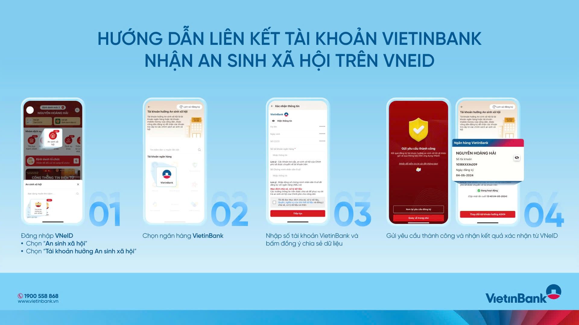 Liên kết tài khoản ngân hàng với VNeID